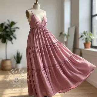 Viskosestoff leinen BUBBLY old pink