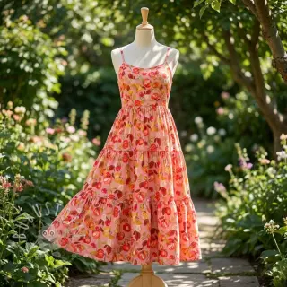 Viskosestoff RAYON POPLIN Fruity design B