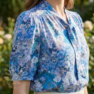 Viskosestoff RAYON POPLIN Blossoms design C