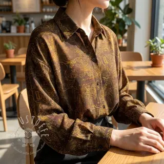 Viskosestoff RAYON POPLIN Flow design A
