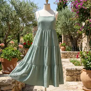 Baumwollstoff BUBBLE khaki
