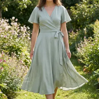 Viskosestoff leinen WASHED mint