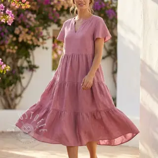 Viskosestoff leinen WASHED old pink