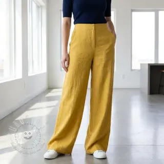 Viskosestoff leinen WASHED ochre