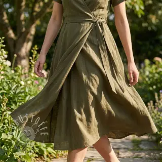 Viskosestoff leinen WASHED olive