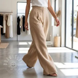 Viskosestoff leinen WASHED beige