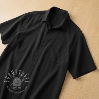 Viskosestoff leinen WASHED black