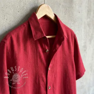 Viskosestoff leinen WASHED dark red