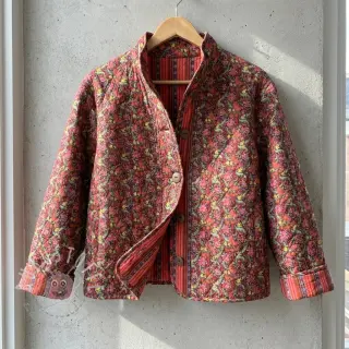 Baumwollstoff VOILE STEPPED Paisley flowers brown digital print