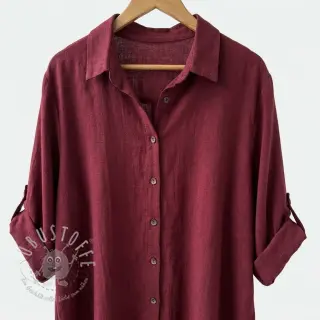 Viskosestoff leinen WASHED wine red