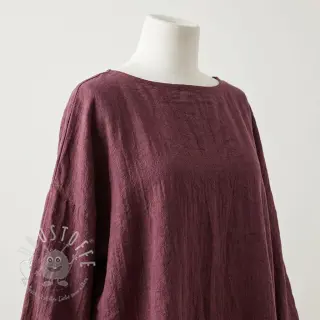 Leinenstoff gewaschen STONEWASHED PREMIUM bordeaux