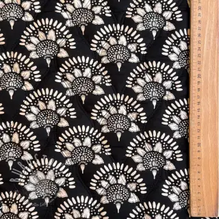 Baumwollstoff VOILE STEPPED Bouquet flowers balck digital print
