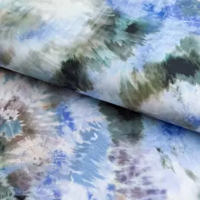 Viskosestoff TWILL Messy TIE DYE design C