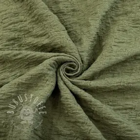 Bavlnená látka SMOGGED EMBROIDERY army green