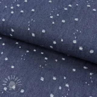 JEANS DENIM 6 OZ Uneven Small Holes dark blue