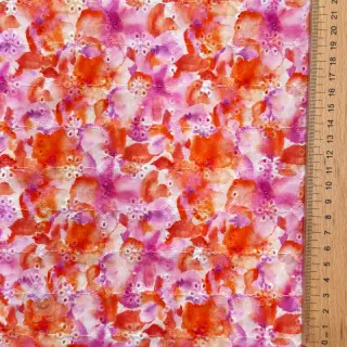 Baumwollstoff EMBROIDERY Viola peach digital print