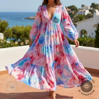 Viskosestoff SATIN Blurricio design C