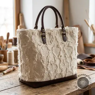 Baumwollstoff mit Leinen JACQUARD RUFFLE