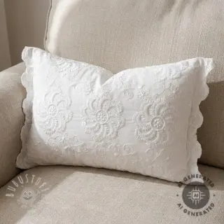 Baumwollstoff EMBROIDERY Catchy Flowy white