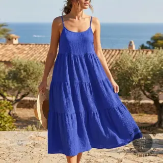 Baumwollstoff SMOGGED EMBROIDERY cobalt