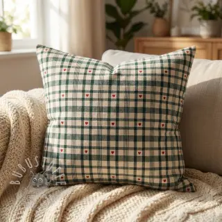 Dekostoff jacquard Ollon vert rouge