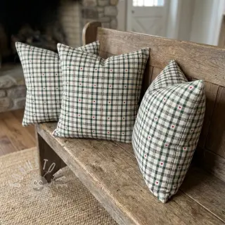 Dekostoff jacquard Villars ecru vert