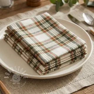 Dekostoff Ecossais ecru vert