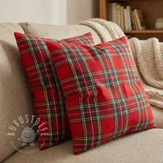 Dekostoff Ecossais rouge vert