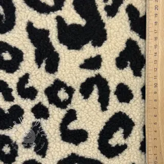 Mantelstoff TEDDY JACQUARD Animal skin black