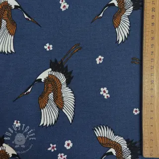Dekostoff premium Crane blossom sky