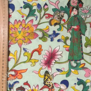 Dekostoff premium Lotus bloom lady digital print
