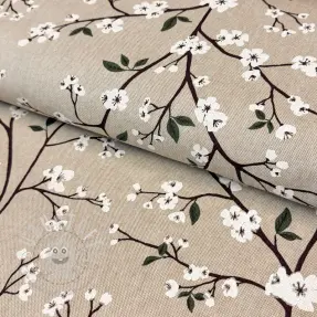 Dekostoff Linenlook Pure blossom branch