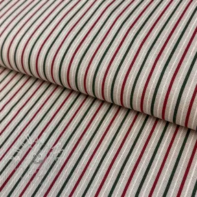 Dekostoff Linenlook Little Xmas stripe