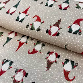 Dekostoff Linenlook Jolly tomte