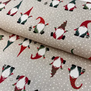 Dekostoff Linenlook Jolly tomte
