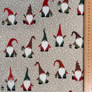 Dekostoff Linenlook Jolly tomte