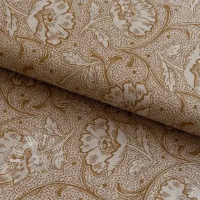 Dekostoff Linenlook Bloomy art craft yellow