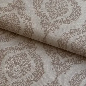Dekostoff Linenlook Baroque damask charm taupe