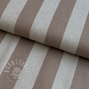 Dekostoff Linenlook Joyful basic stripe taupe