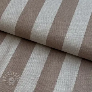 Dekostoff Linenlook Joyful basic stripe taupe