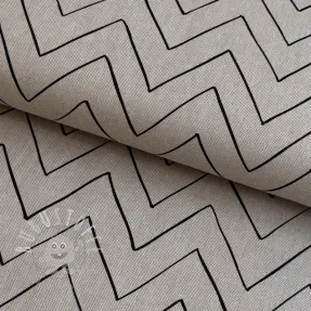Dekostoff Linenlook Freehand zigzag lines