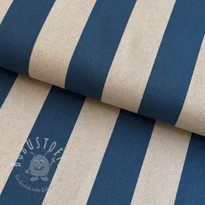 Dekostoff Linenlook Joyful basic stripe denim