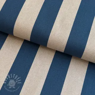 Dekostoff Linenlook Joyful basic stripe denim