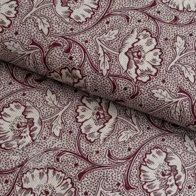Dekostoff Linenlook Bloomy art craft wine