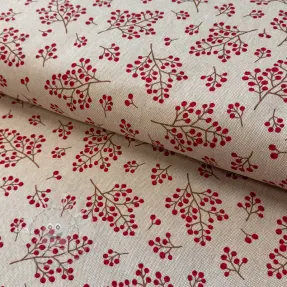 Dekostoff Linenlook Winter berry bloom