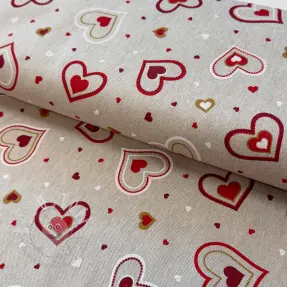Dekostoff Linenlook Sweet heart joy
