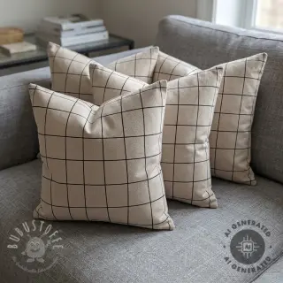 Dekostoff Linenlook Freehand grid lines