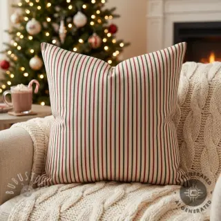 Dekostoff Linenlook Little Xmas stripe