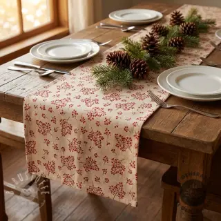 Dekostoff Linenlook Winter berry bloom