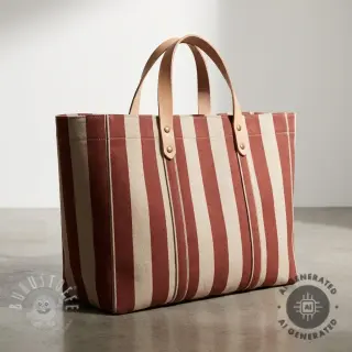 Dekostoff Linenlook Joyful basic stripe terra